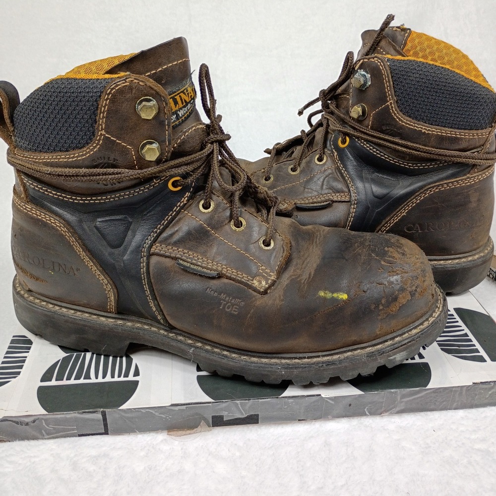 Carolina Mens Waterproof N Work Boots Brown Leather Oil Resistant 9